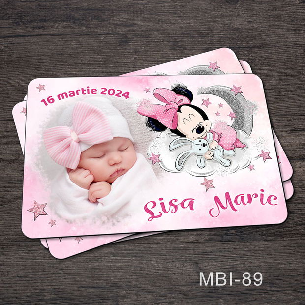 Marturii botez ieftine - Magneti frigider pentru fete cu Minnie Mouse