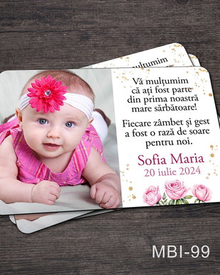 Marturii ieftine botez - Magneti personalizati pentru fetite cu mesaj