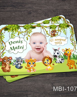 Marturii botez ieftine - Magneti frigider pentru baieti cu tematica Jungla