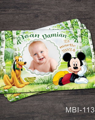 Marturii botez ieftine - Magneti frigider pentru baieti cu Mickey Mouse si Pluto