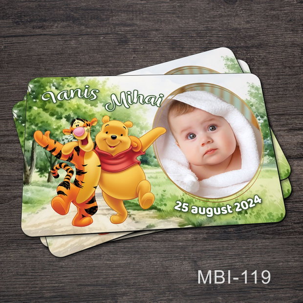 Marturii botez ieftine - Magneti frigider pentru baieti cu tematica Winnie the Pooh