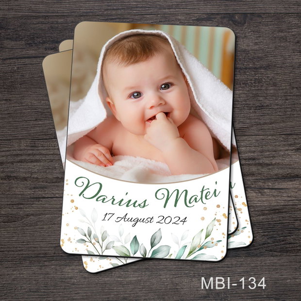 Marturii ieftine botez - Magneti personalizati pentru baieti