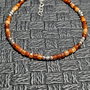 Bratara argint hessonit granat oranj cub minimalista boho chic trendy - Transport gratuit