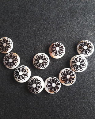 Margele pietre naturale (N01) - Sidef imprimat 20mm (5buc) MG.0150