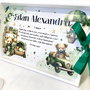 Set aniversar personalizat 1 anisor - Teddy Boy - Tavita mot si accesorii