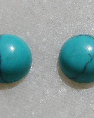(2 bucati) Cabochon turcoaz reconstituit aprox 8x4 mm