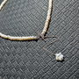 Colier argint perle naturale de cultura disc baroc stea baroc lant argint boho chic minimalist trendy - Transport gratuit