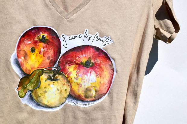 Tricou Femei " J'aime les fruits " - Caju Collection - Colectie de Autor