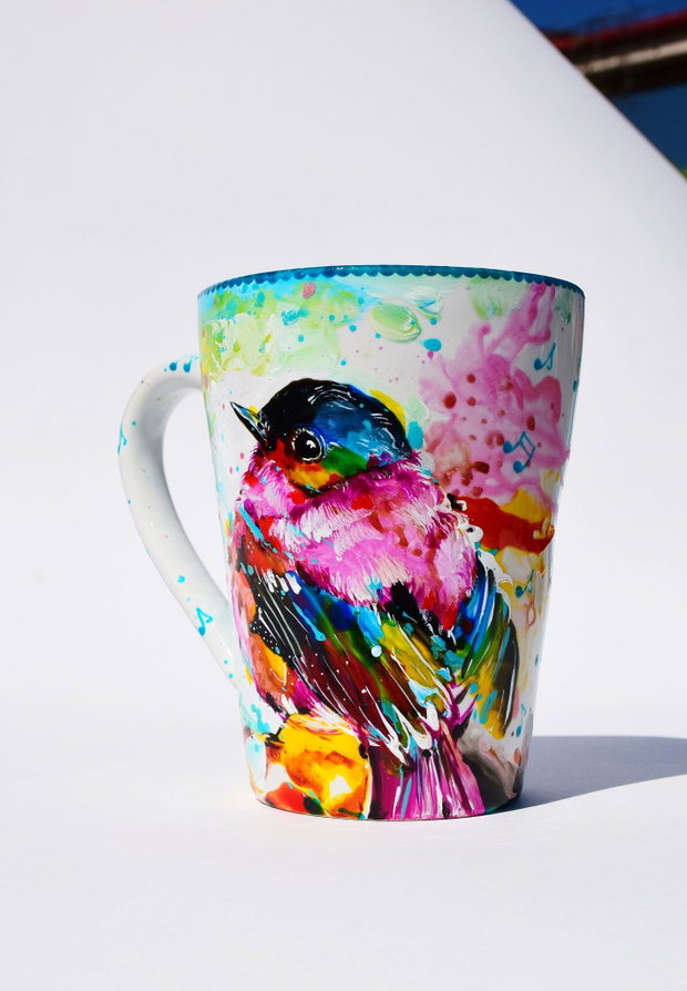 Cană "Colorful Time" - BIRDS Collection - Creatie de Autor