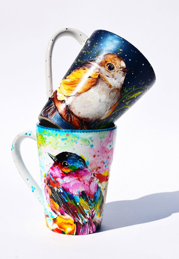 Cană "Colorful Time" - BIRDS Collection - Creatie de Autor