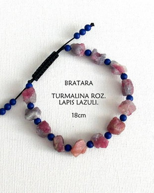 Bratara Shamballa*TurmalinaRoz+LapisLazuli