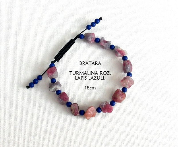 Bratara Shamballa*TurmalinaRoz+LapisLazuli