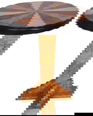 Masuta Art Deco din lemn masiv furniruit cu model