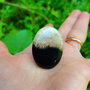 Inel Agata root plume si Argint 925 - IN1381 - Inel pietre semipretioase, inel negru reglabil, inel statement, cadou sotie, inel cadou, bijuterii cadou, bijuterii agate, cristale vindecatoare, cristaloterapie, cristale de colectie