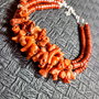 Bratara argint X3 coral natural crengute jasp rosu heishi boho chic trendy - Transport gratuit