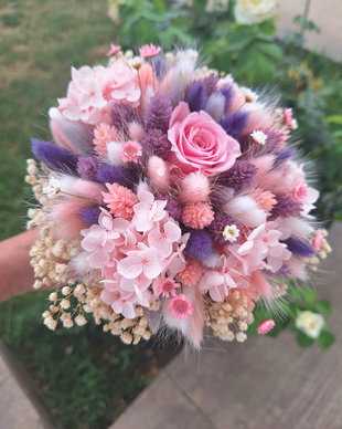 Buchet nașa roz / mov