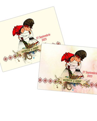 Invitatii nunta personalizate, model traditional