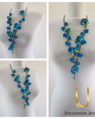 Colier lung "Shades of Blue and Green"
