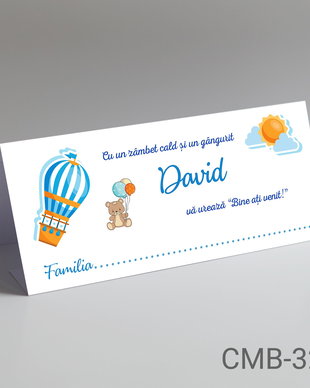 Plicuri de bani botez pentru baietei tematica Balon cu aer cald si ursulet