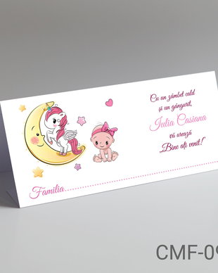 Plicuri de bani ieftine pentru botez fete cu tematica Unicorn