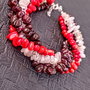 Bratara X4 argint piatra lunii coral granat masiva nugget boho chic trendy - Transport gratuit