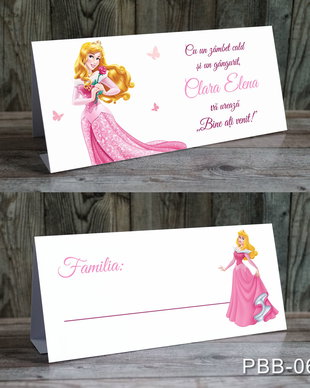 Plicuri bani personalizate pentru botez fetite cu Printesa Aurora