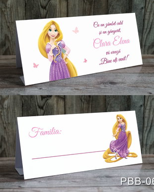 Plicuri bani personalizate pentru botez fetite cu Rapunzel