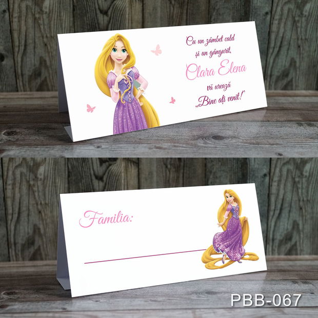 Plicuri bani personalizate pentru botez fetite cu Rapunzel