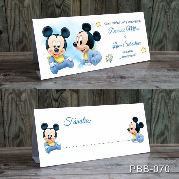 Plicuri de bani pentru botez gemeni cu tematica Mickey Mouse