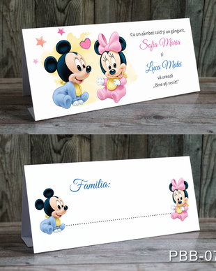 Plicuri de bani pentru botez gemeni cu Minnie si Mickey Mouse