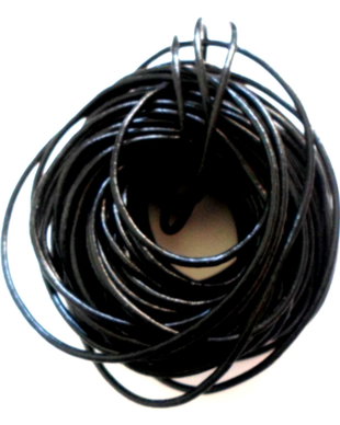 Snur piele cilindru negru