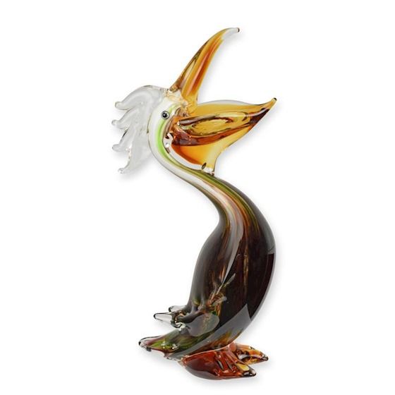 Pelican-figurina din sticla Murano