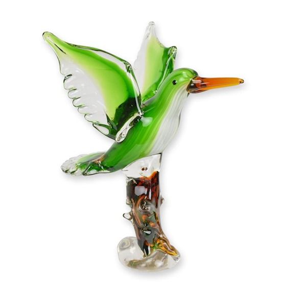 Pasare colibri-figurina din sticla Murano