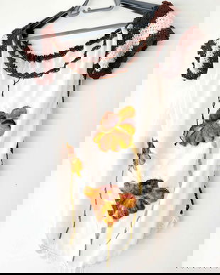 Bluza din matase naturala si flori impaslite