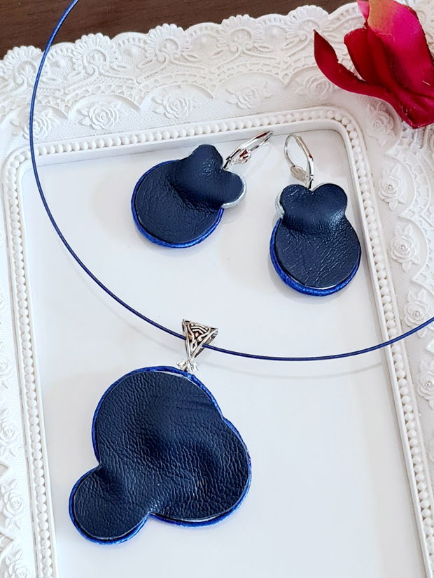 Set soutache albastru cu fluture