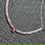 Colier argint safir roz cuart roz brioleta heishi lant argint minimalist boho chic trendy - Transport gratuit