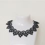 Colier negru, la baza gatului din dantela frivolite, colier dantela neagra, bijuterii unicat, bijuterii tatting