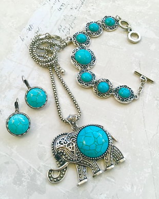 Set elefant turcoaz