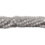 Cristale din sticla, rondelle, semiopace, 6x5 mm, gri-D10