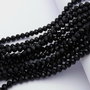 Cristale din sticla, rondelle, opace, 6x5 mm, negre-D18
