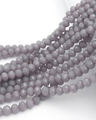 Cristale din sticla, rondelle, opace, 6x5 mm, gri-21