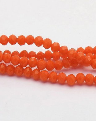 Cristale din sticla, rondelle, opace, 6x5 mm, portocalii-D20