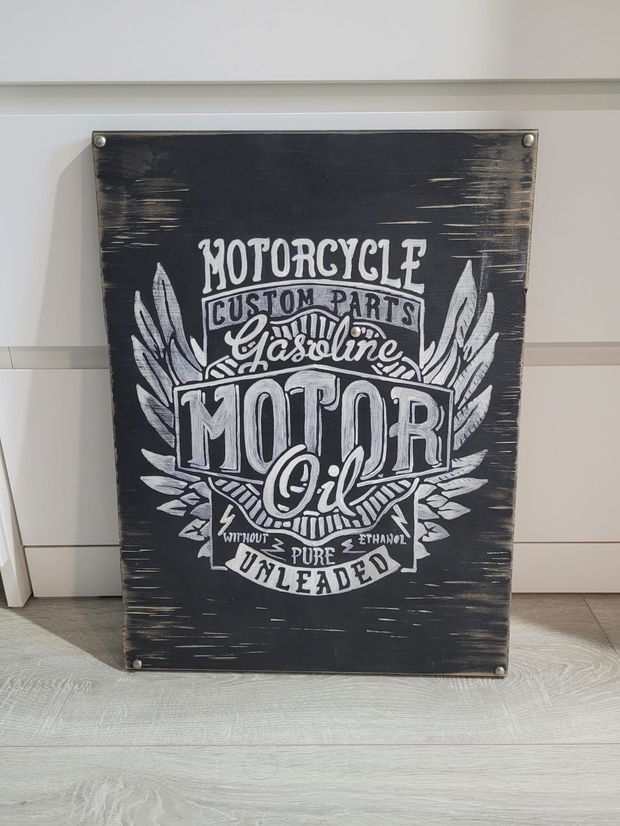 Decor pe lemn Motorcycle Custom Parts Gasoline Motor Oil Unleaded