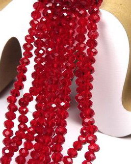 Cristale din sticla, rondelle, 2.5x2 mm, transparente rosu inchis-D07