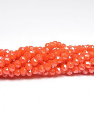 Cristale din sticla, rondelle, 2.5x2 mm, opace, lucioase, orange-A27-A10