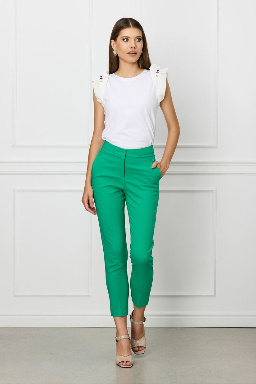 Pantaloni Callisto office verde crud