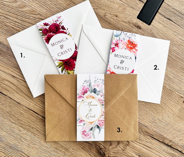 10 Benzi pentru Invitatii Nunta, Benzi Decorative Plicuri