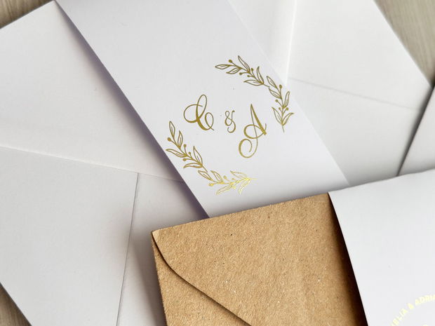 10 Benzi pentru Invitatii Nunta, Benzi Decorative Text Auriu, Argintiu