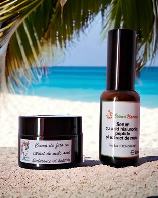 Ser si crema antirid forte cu extract de melc, peptide si acid hialuronic pur si provitamina B5