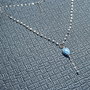 Colier argint opal albastru lant argint gradient minimalist boho chic trendy cadou - Transport gratuit